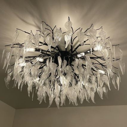 Lámpara de techo de cristal 12xG9/40W/230V negro