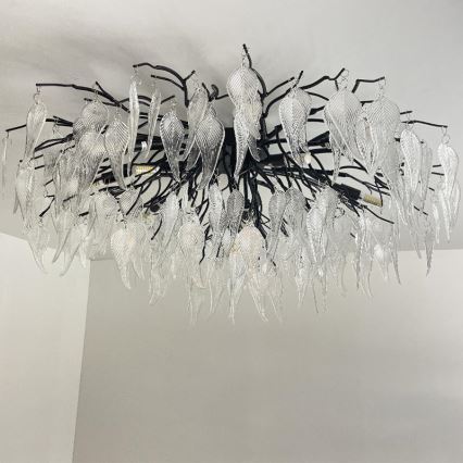 Lámpara de techo de cristal 12xG9/40W/230V negro