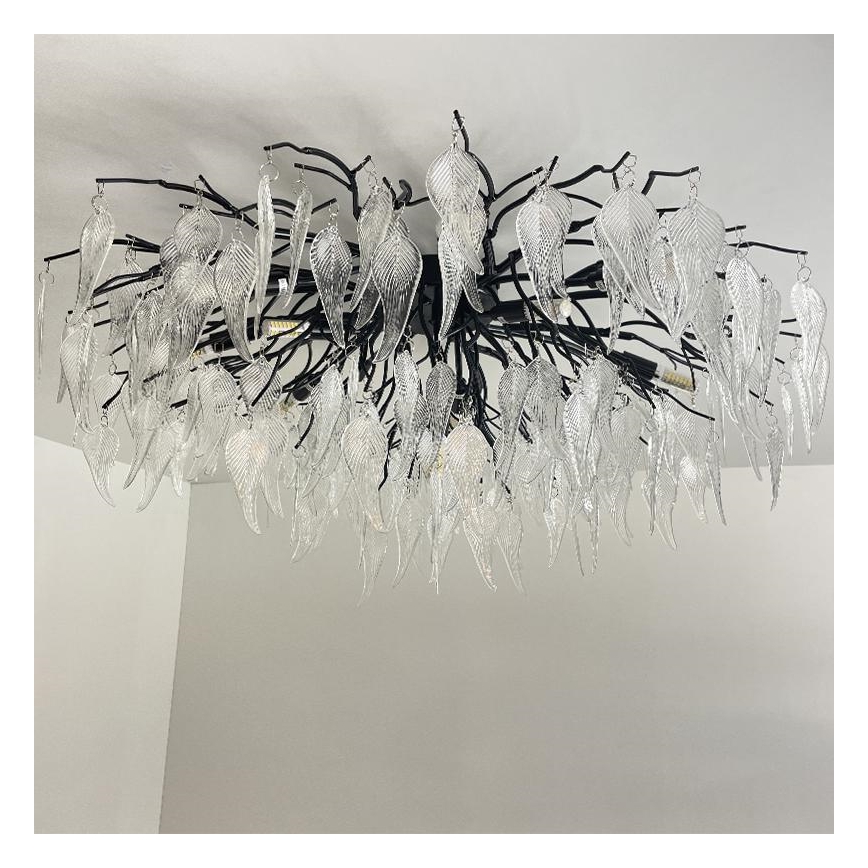 Lámpara de techo de cristal 12xG9/40W/230V negro
