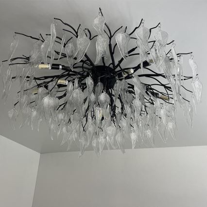 Lámpara de techo de cristal 12xG9/40W/230V negro