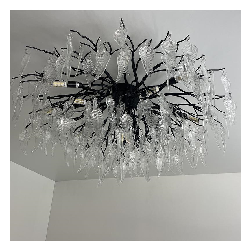 Lámpara de techo de cristal 12xG9/40W/230V negro