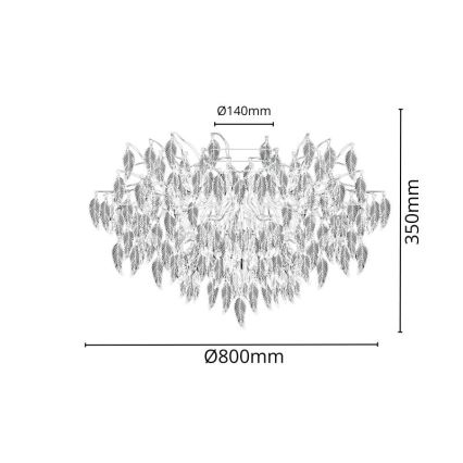 Lámpara de techo de cristal 12xG9/40W/230V negro