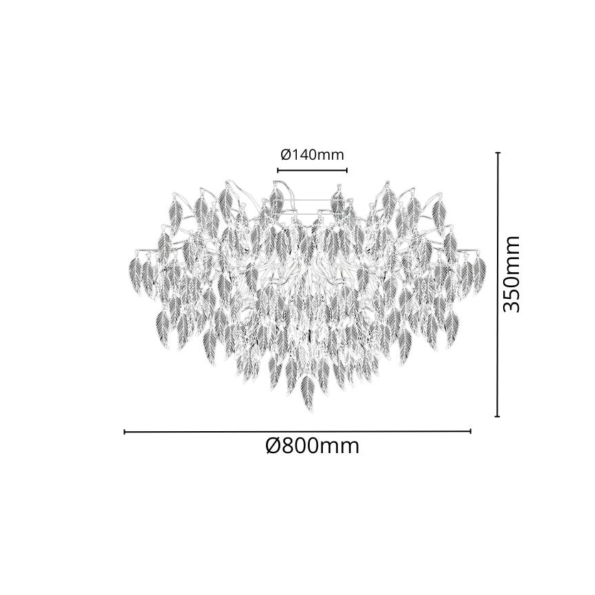 Lámpara de techo de cristal 12xG9/40W/230V negro