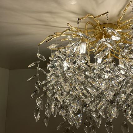 Lámpara de techo de cristal 9xG9/40W/230V dorado