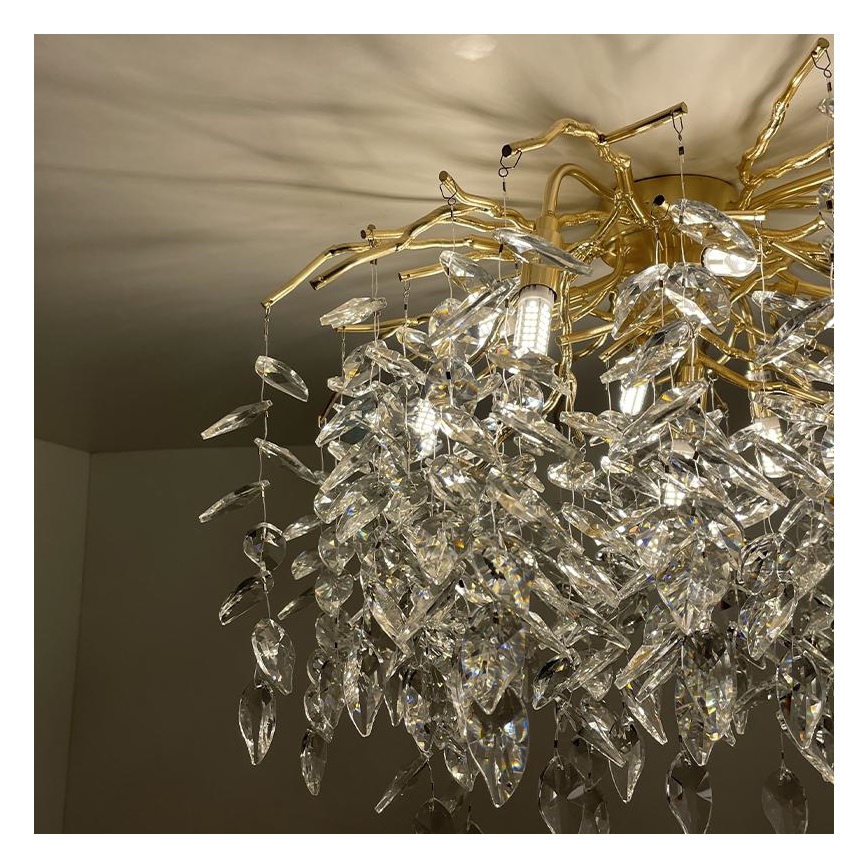 Lámpara de techo de cristal 9xG9/40W/230V dorado