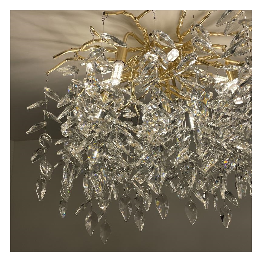 Lámpara de techo de cristal 9xG9/40W/230V dorado