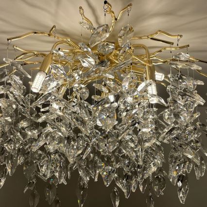 Lámpara de techo de cristal 9xG9/40W/230V dorado