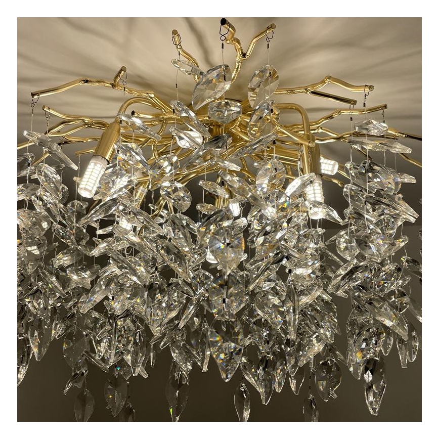 Lámpara de techo de cristal 9xG9/40W/230V dorado