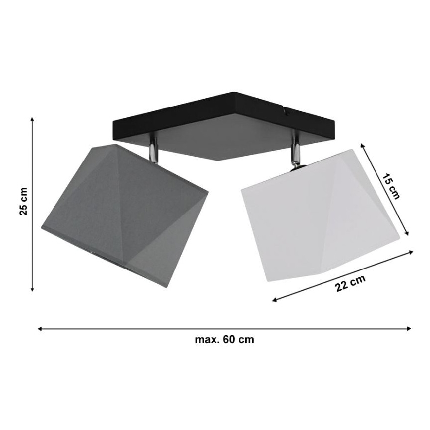 Lámpara de araña fija DIAMENT 2xE27/60W/230V