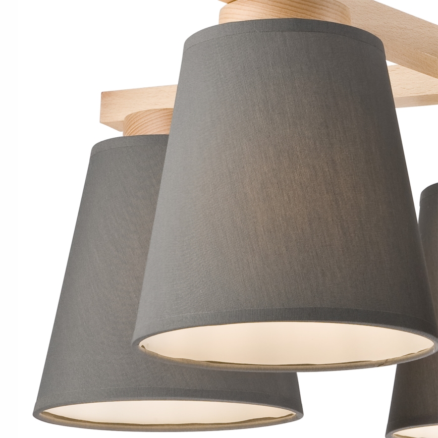 Lámpara de techo ELLIE 5xE27/60W/230V gris/haya - FSC Certificado
