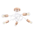Lámpara de techo EMBER 5xE27/15W/230V blanco/beige/haya