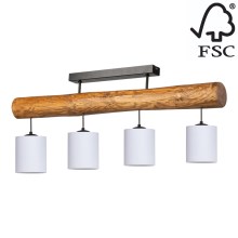 Lámpara de techo FORESTA 4xE27/25W/230V pino - Certificado FSC
