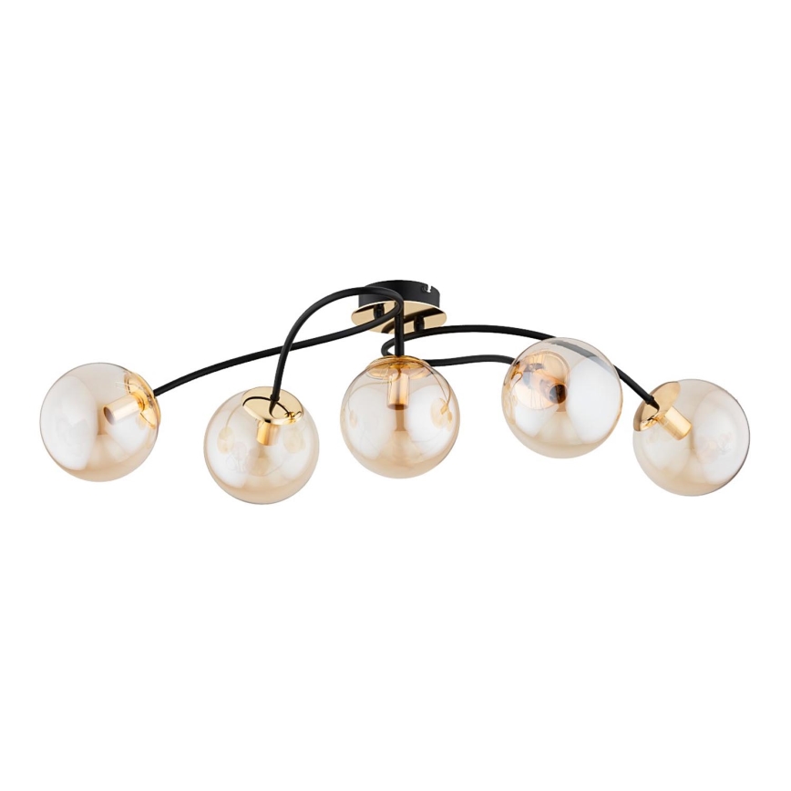 Lámpara de techo GILIAN 5xE14/40W/230V negro/dorado