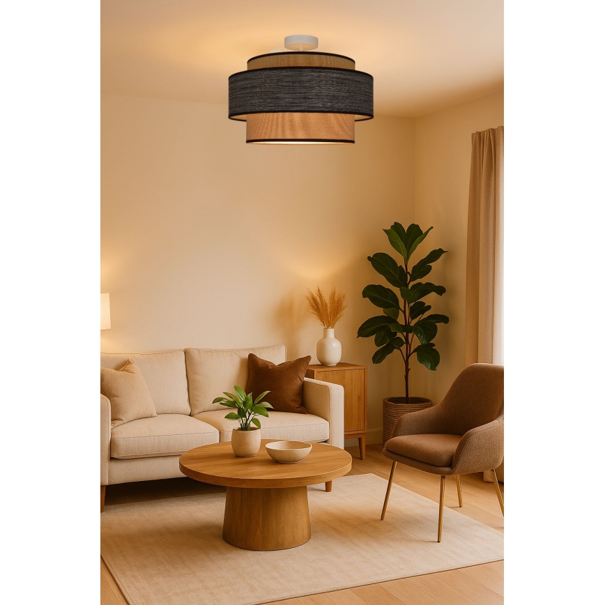 Lámpara de techo GRACE 1xE27/60W/230V color crema/marrón