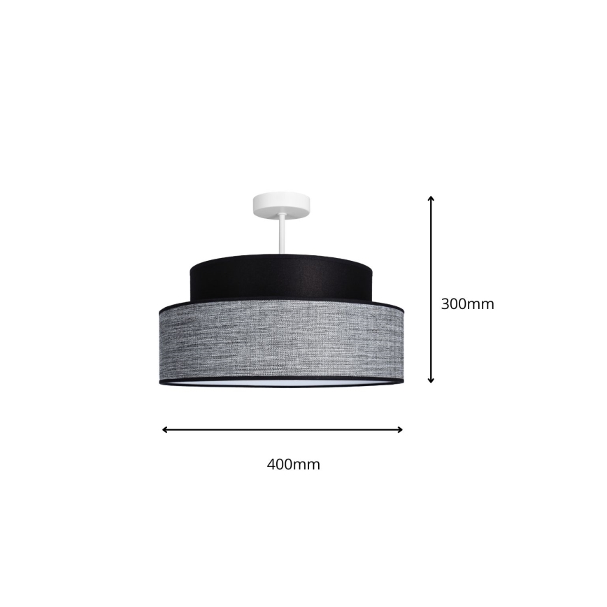 Lámpara de techo GRACE 1xE27/60W/230V negro/gris
