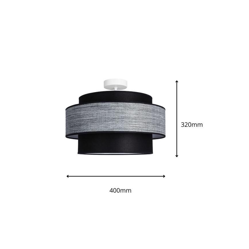 Lámpara de techo GRACE 1xE27/60W/230V negro/gris
