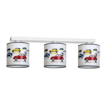 Lámpara de techo infantil COCHES 3xE27/60W/230V
