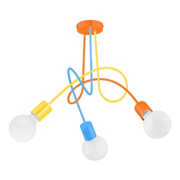 Lámpara de techo infantil TANGO 3xE27/15W/230V colorido