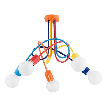 Lámpara de techo infantil TANGO 5xE27/15W/230V colorido