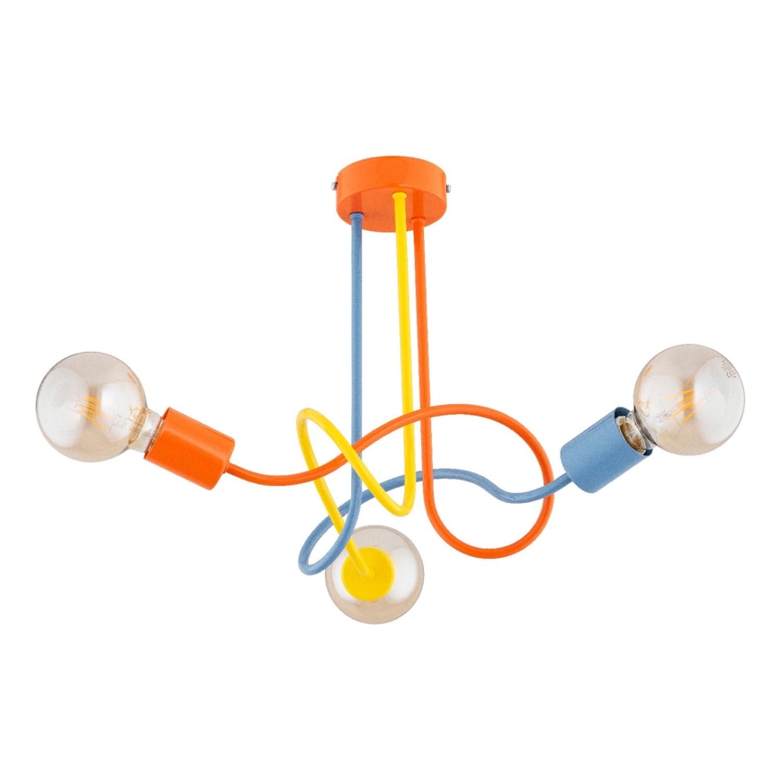 Lámpara de techo infantil WINGO 3xE27/15W/230V colorido