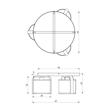 Lámpara de techo JONKO 3xE27/60W/230V