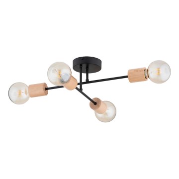 Lámpara de techo LA-STENA 4xE27/15W/230V beige/negro