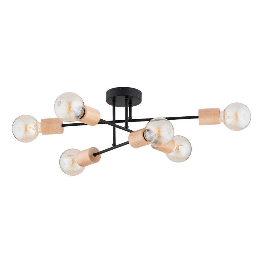 Lámpara de techo LA-STENA 6xE27/15W/230V beige/negro