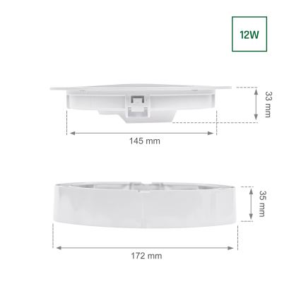 Lámpara de techo LED ALGINE 2en1 LED/12W/230V 4000K