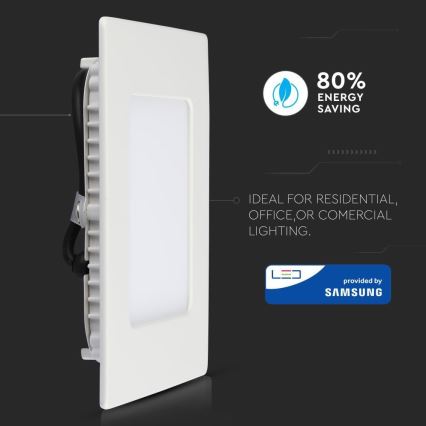 Lámpara de techo LED LED/12W/230V 6400K cuadrado