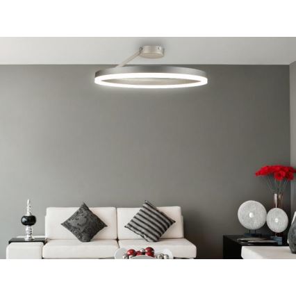 Lámpara de techo LED regulable LED/40W/230V 3000-6500K cromo mate + control remoto