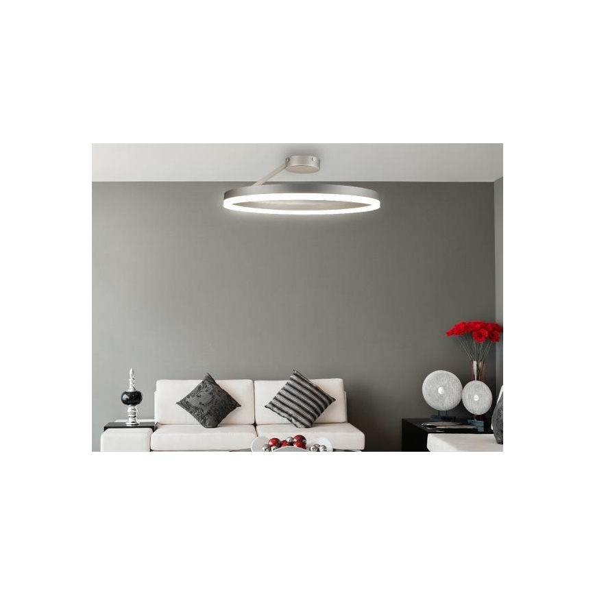 Lámpara de techo LED regulable LED/40W/230V 3000-6500K cromo mate + control remoto