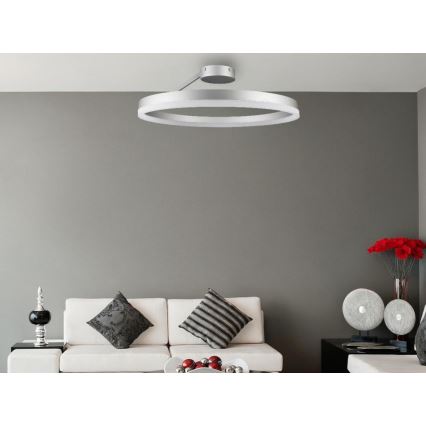Lámpara de techo LED regulable LED/40W/230V 3000-6500K cromo mate + control remoto