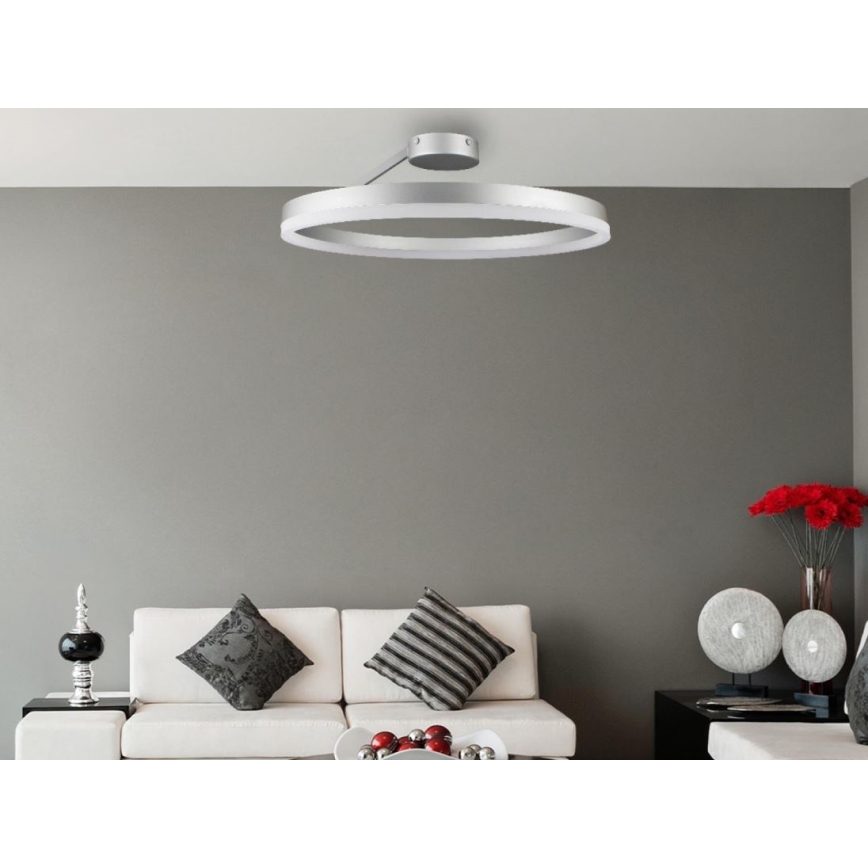 Lámpara de techo LED regulable LED/40W/230V 3000-6500K cromo mate + control remoto