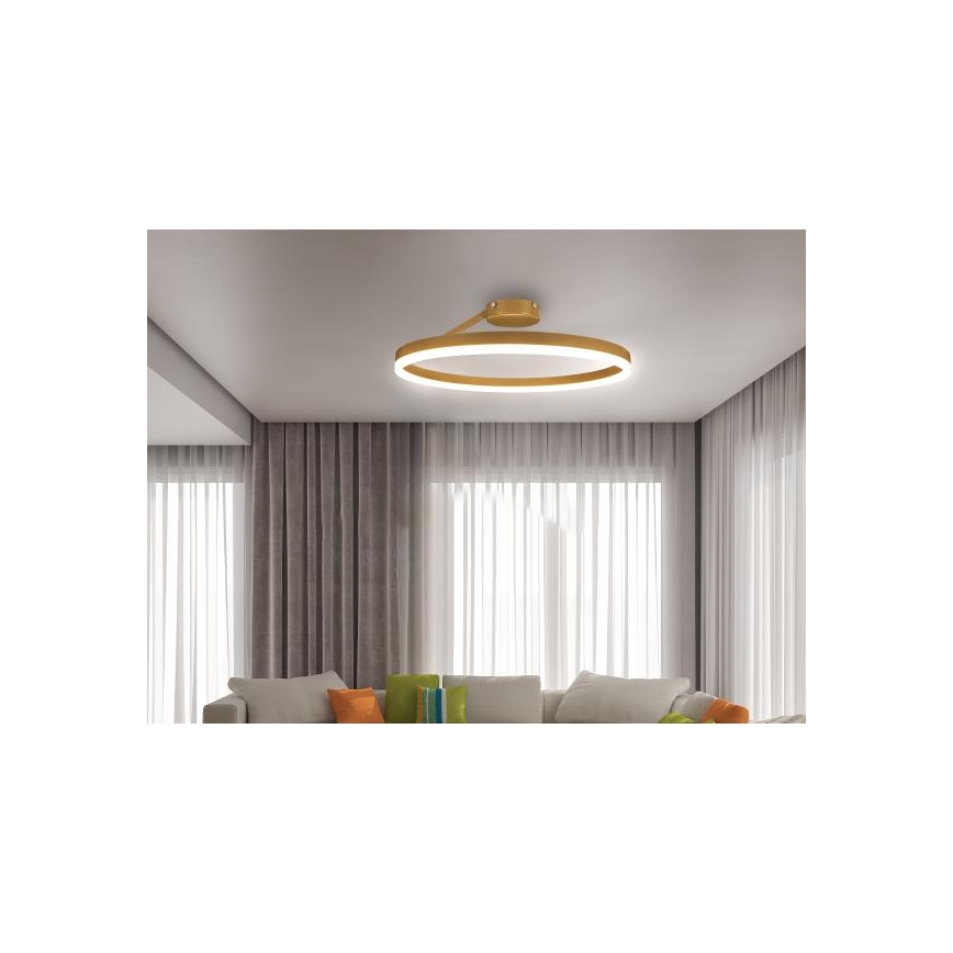 Lámpara de techo LED regulable LED/40W/230V 3000-6500K dorado + control remoto