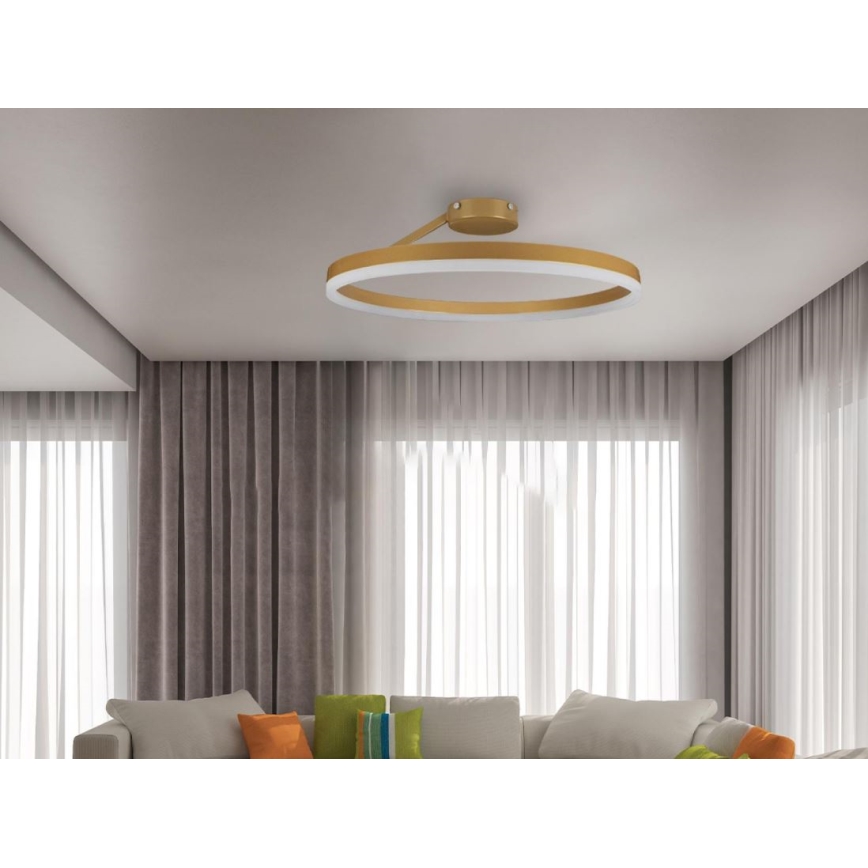 Lámpara de techo LED regulable LED/40W/230V 3000-6500K dorado + control remoto