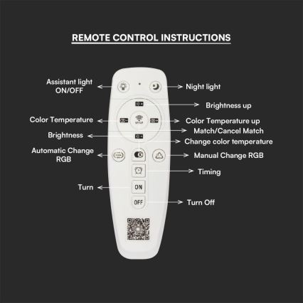 Lámpara de techo LED regulable LED/45W/230V 3000-6500K + control remoto