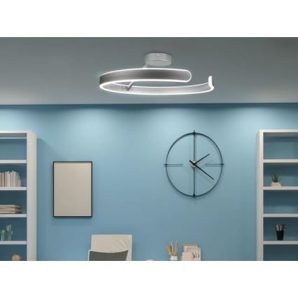 Lámpara de techo LED regulable LED/72W/230V 3000-6500K cromo mate + control remoto