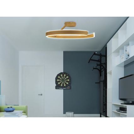 Lámpara de techo LED regulable LED/72W/230V 3000-6500K dorado + control remoto