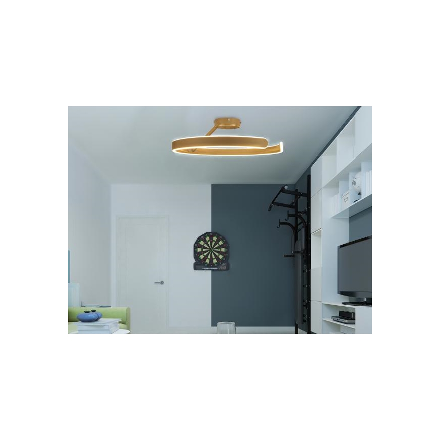 Lámpara de techo LED regulable LED/72W/230V 3000-6500K dorado + control remoto