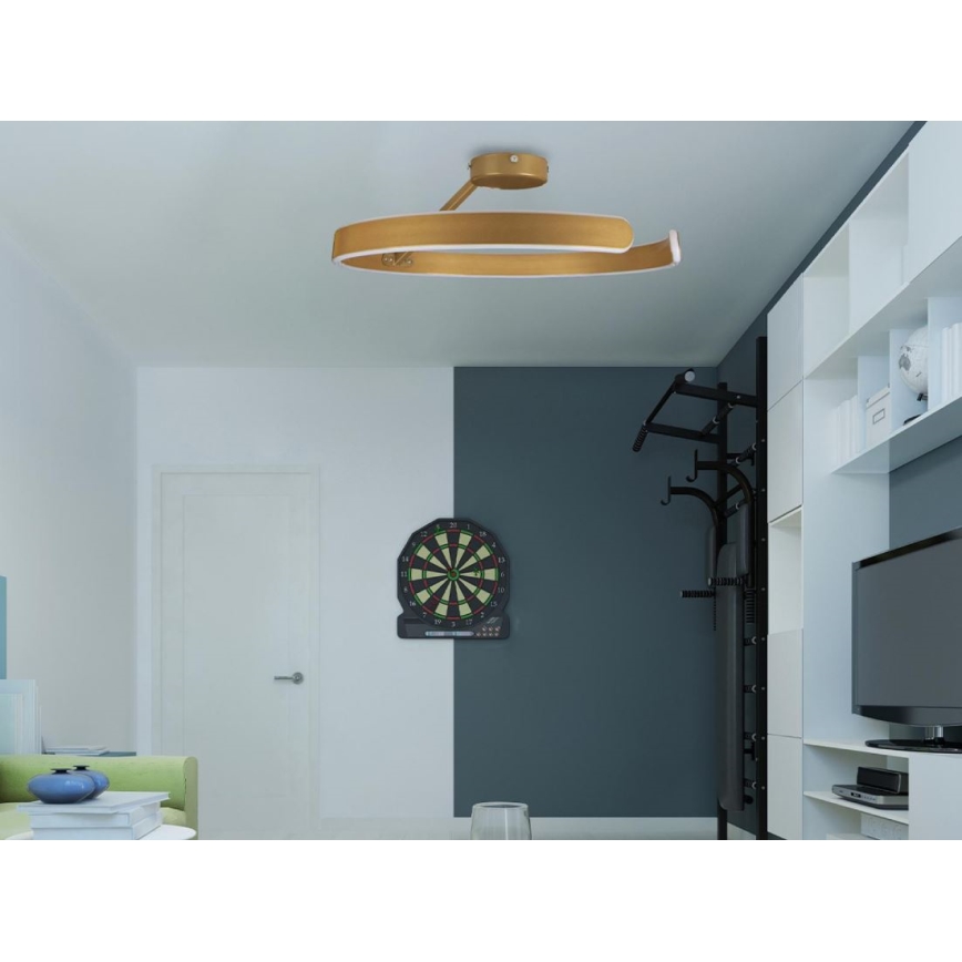 Lámpara de techo LED regulable LED/72W/230V 3000-6500K dorado + control remoto