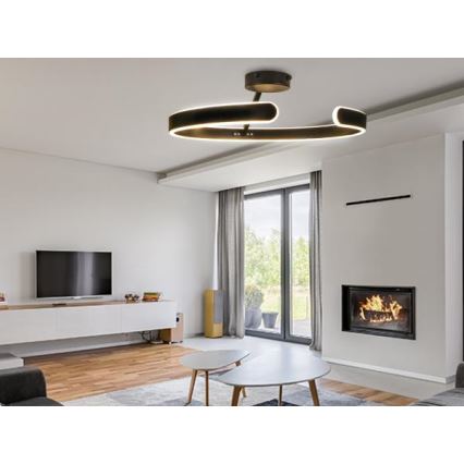 Lámpara de techo LED regulable LED/72W/230V 3000-6500K negro + control remoto