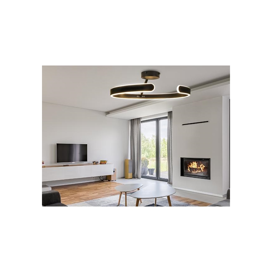 Lámpara de techo LED regulable LED/72W/230V 3000-6500K negro + control remoto