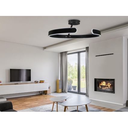 Lámpara de techo LED regulable LED/72W/230V 3000-6500K negro + control remoto