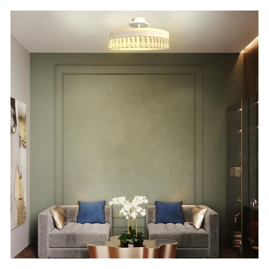 Lámpara de araña de cristal LED de superficie regulable LED/75W/230V 3000-6500K blanco + control remoto