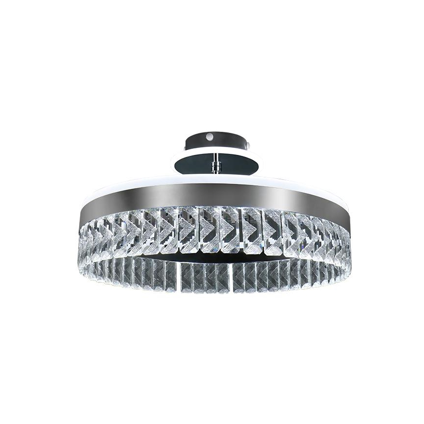 LED Lámpara de araña de cristal regulable empotrada LED/75W/230V 3000-6500K cromo mate + control remoto