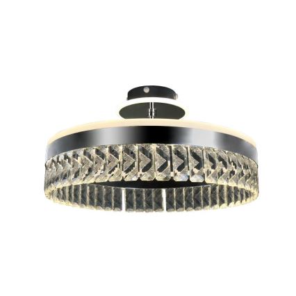 LED Lámpara de araña de cristal regulable empotrada LED/75W/230V 3000-6500K cromo mate + control remoto