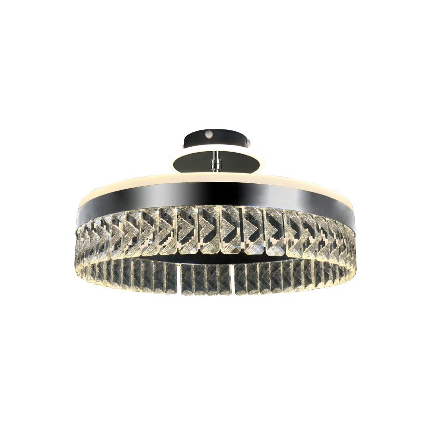 LED Lámpara de araña de cristal regulable empotrada LED/75W/230V 3000-6500K cromo mate + control remoto