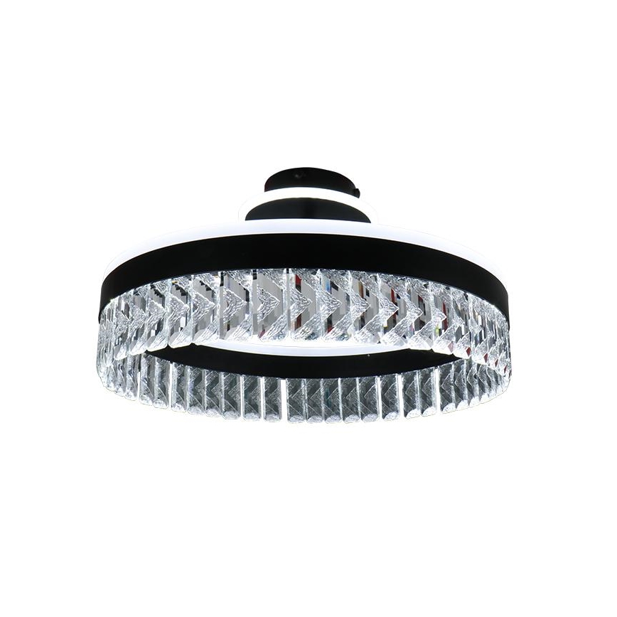 Lámpara de araña de cristal LED de superficie regulable LED/75W/230V 3000-6500K negro + control remoto