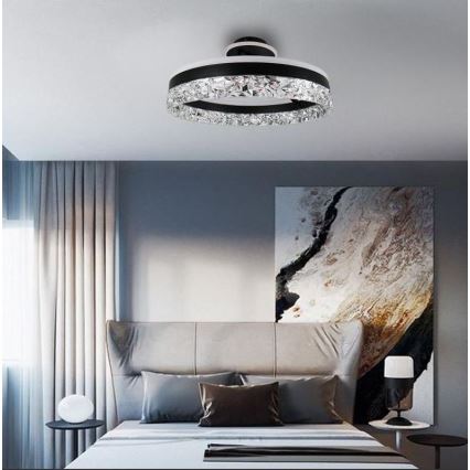 Lámpara de techo LED regulable LED/86W/230V 3000-6500K negro + control remoto