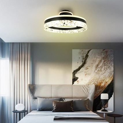 Lámpara de techo LED regulable LED/86W/230V 3000-6500K negro + control remoto